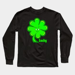 Lucky 4 Leaf Clover 1 Long Sleeve T-Shirt